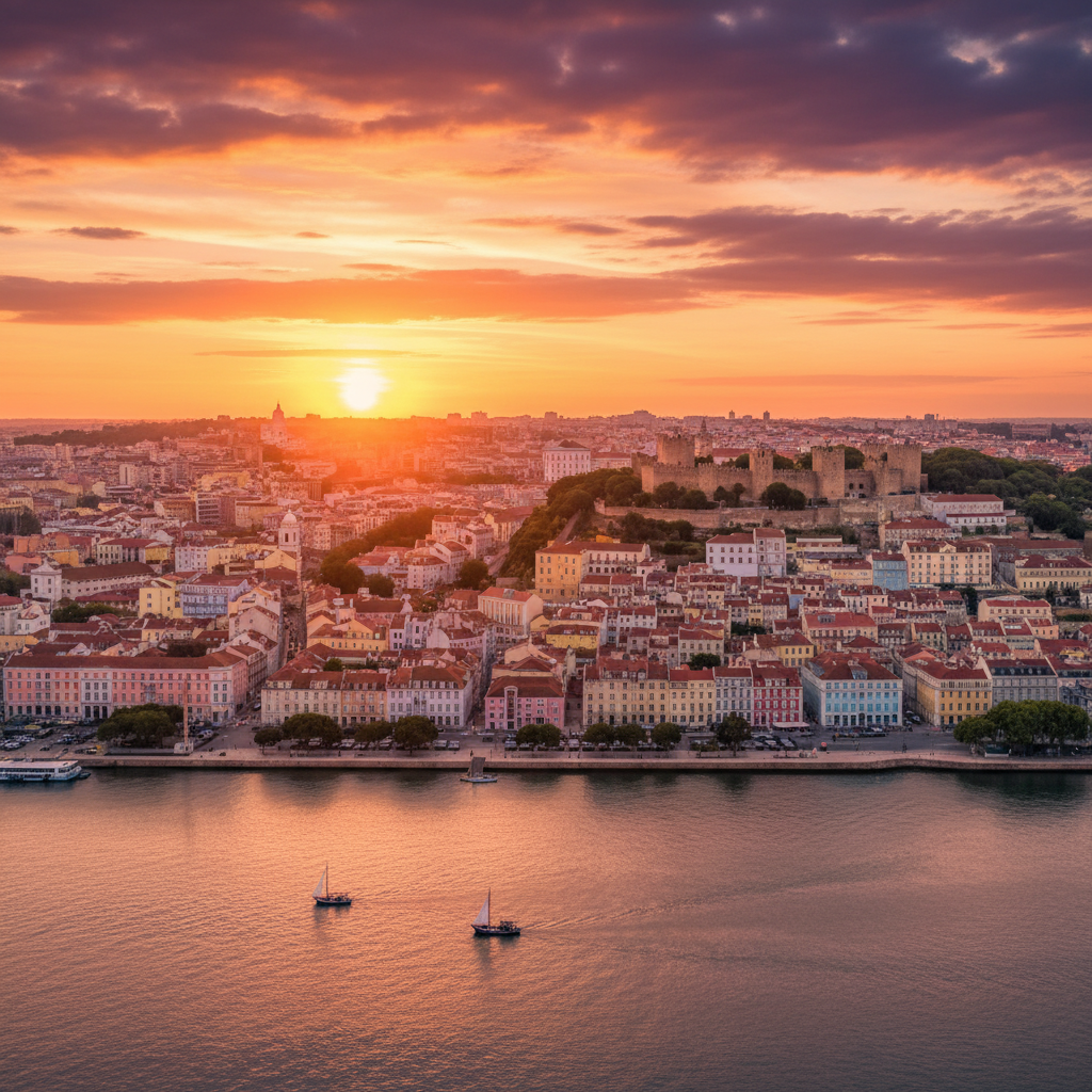 Lisabon při západu slunce